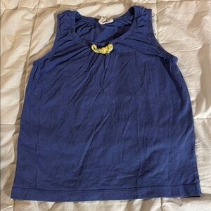 Mini Boden Blue Tank Top with Yellow Accent
